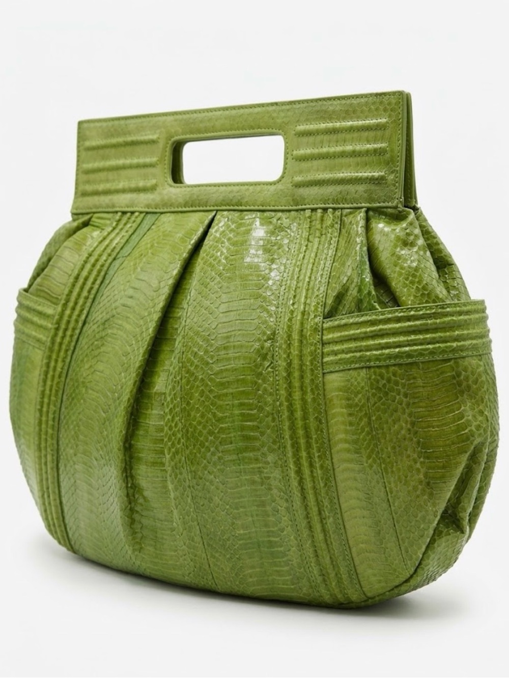 Green Textured  Wristlet Clutch